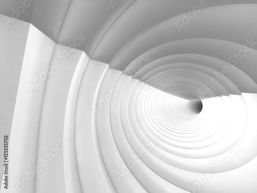 Fototapeta Naklejka Na Ścianę i Meble -  White vortex tunnel interior, 3 d
