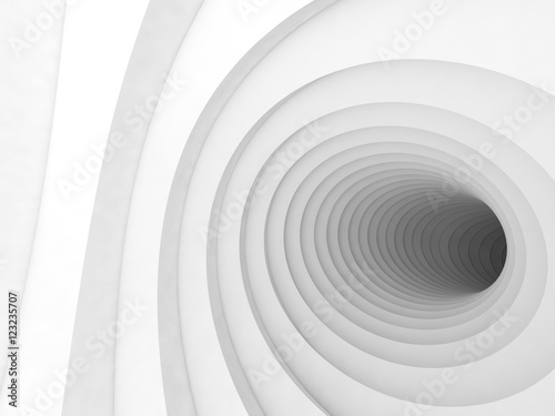 Fototapeta Naklejka Na Ścianę i Meble -  Bent vortex tunnel interior, 3d illustration