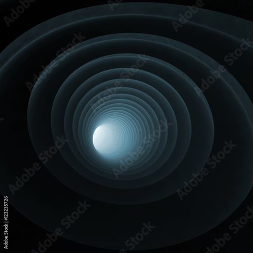 Fototapeta Naklejka Na Ścianę i Meble -  3d black bent vortex tunnel interior