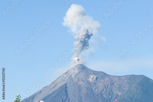 Clouds and ash mix together as Volcan Fuego erupts in Guatemala.