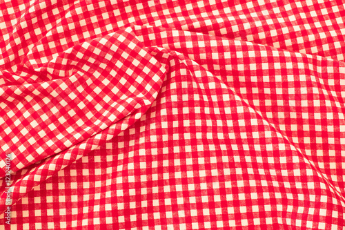 White and red checked cloth background