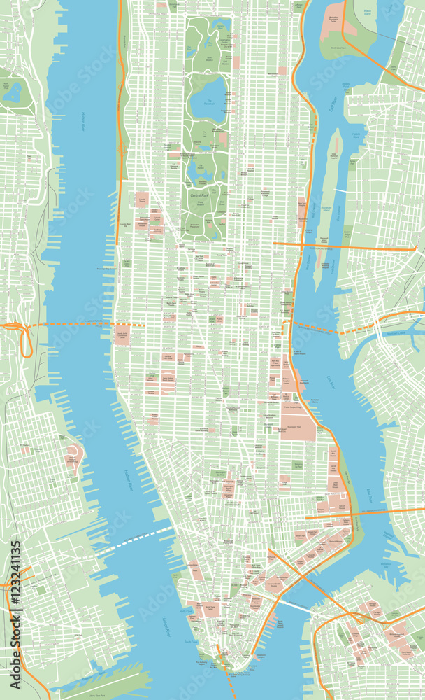 Obraz premium New York Map - vector illustration