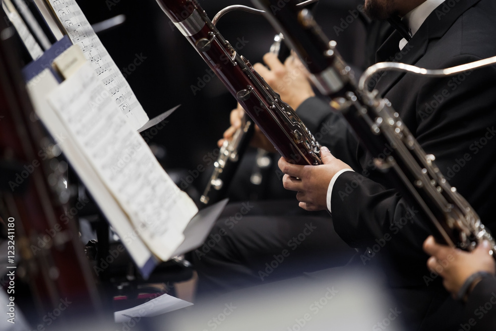Fototapeta premium Bassoons in the orchestra closeup