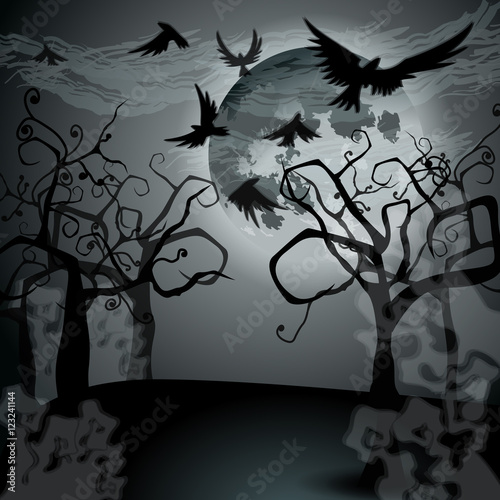 Halloween illustration with Jack O'Lantern