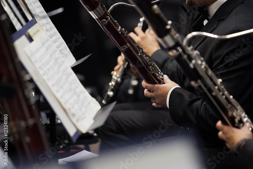 Bassoons in the orchestra closeup