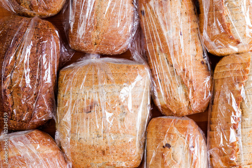 Assortment of different sliced loaves of bread