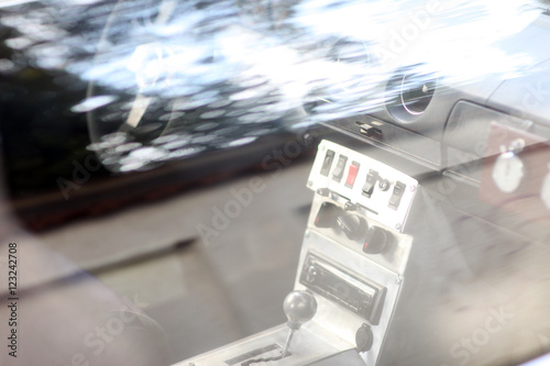 Fotografie Oldtimer Mittelkonsole mit Schalter