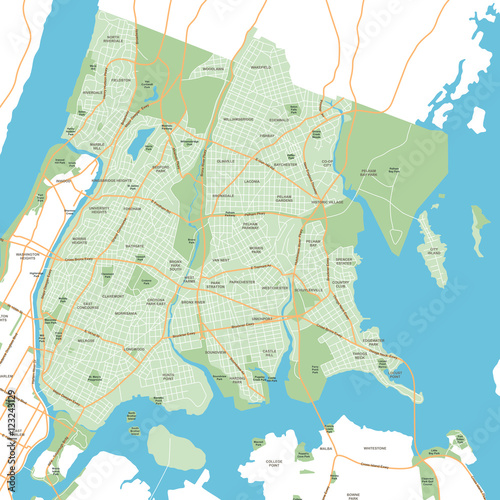Bronx - New York City Map - vector illustration
