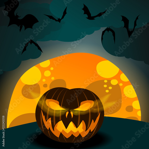 Halloween illustration with Jack O'Lantern