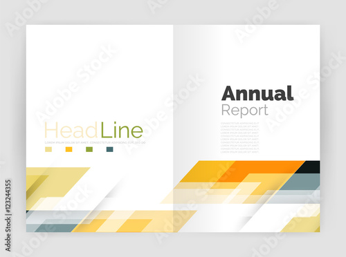 Geometric business annual report templates, modern brochure flyer template
