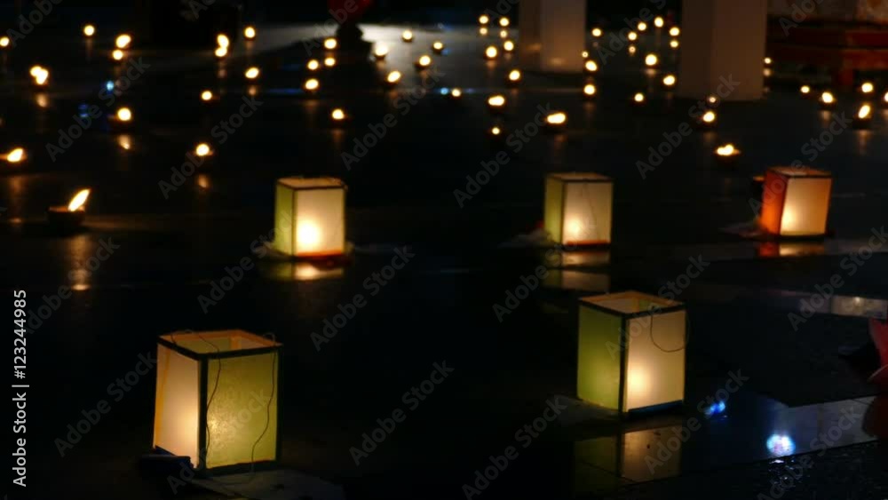 paper lamp lantern and candle light in Yeepeng festival in Chiang Mai, Thailand paper lamp lantern and candle light in Yeepeng festival in Chiang Mai, Thailand