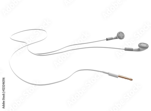 3d illustration of headphones. white background isolated. icon for game web. 