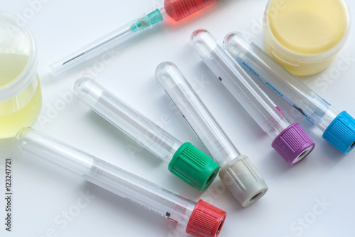 Lab equipments : Bottle vaccine, Blood tube,needle,Syring, urine