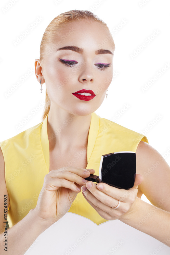 Make Up. Beautiful blonde woman Make Up. Beautiful blonde woman