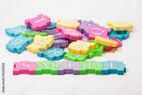 Colorful puzzle pieces. Colorful puzzle pieces on a white background.