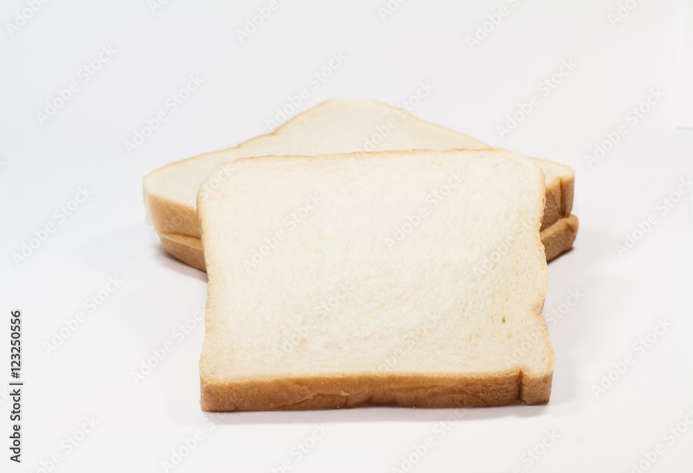slice white toast  
slice white toast  on a white background