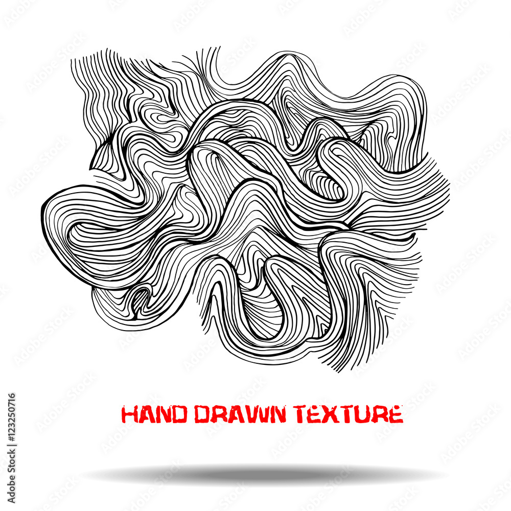 Ink hand drawn texture. Psychedelic monochrome background. Marble pattern