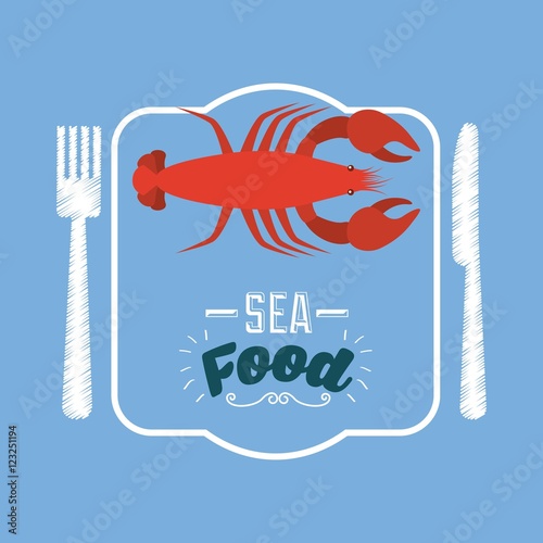 delicious seafood lobster animal vector illustration design