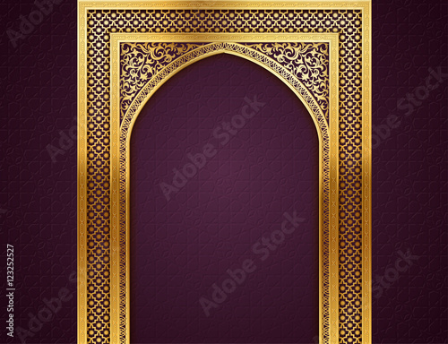 Background with Arch of Arabic Pattern