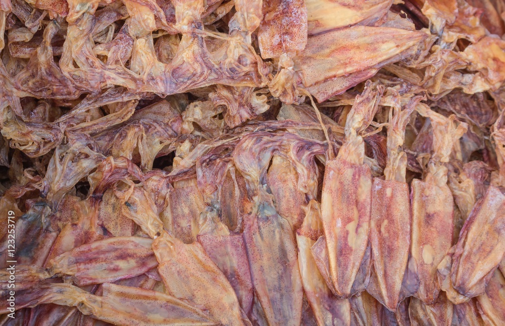 Dried Squid, traditional squids drying