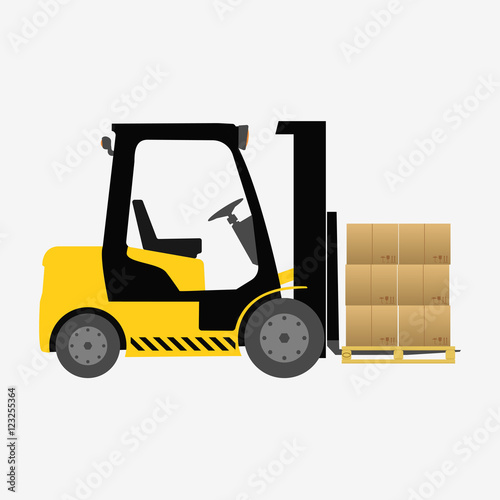 Forklift truck isolated