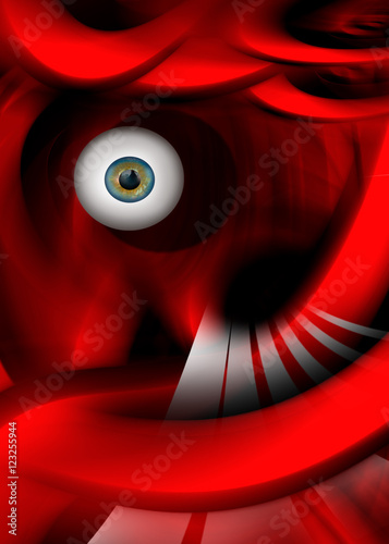 3D rendering of abstract illustration surreal portrait