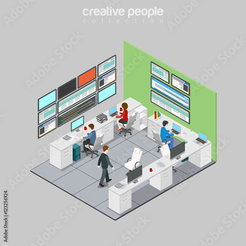 Flat isometric people department refinery vector 3d Oil