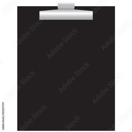 black empty office clipboard isolated vector illustration