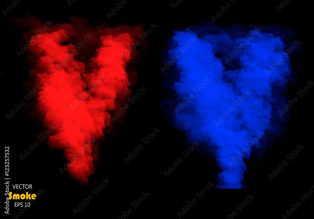 Color fog or smoke isolated transparent special effect. Color vector cloudiness, mist or smog