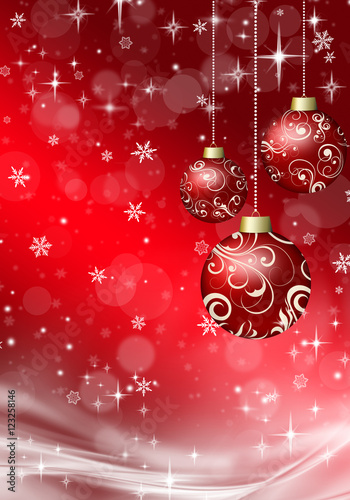Christmas balls on the Christmas background