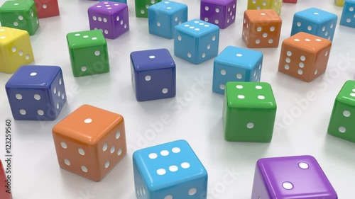 Random color dice tracking