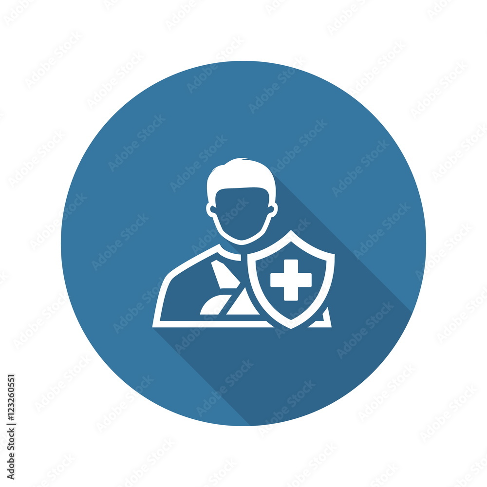 Accident Insurance Icon. Flat Design. Accident Insurance Icon. Flat Design.