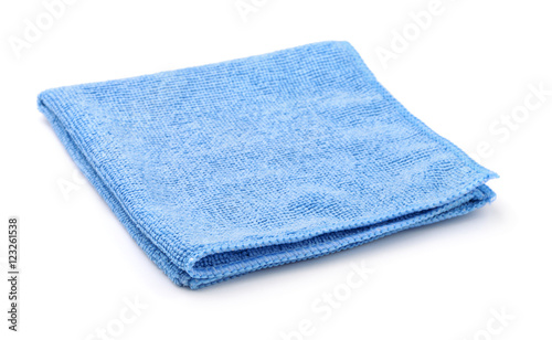 Blue folded microfiber cloth