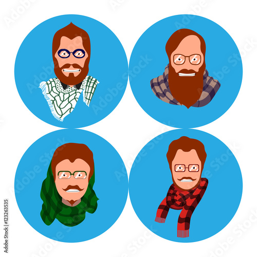 Set of hipster portraits