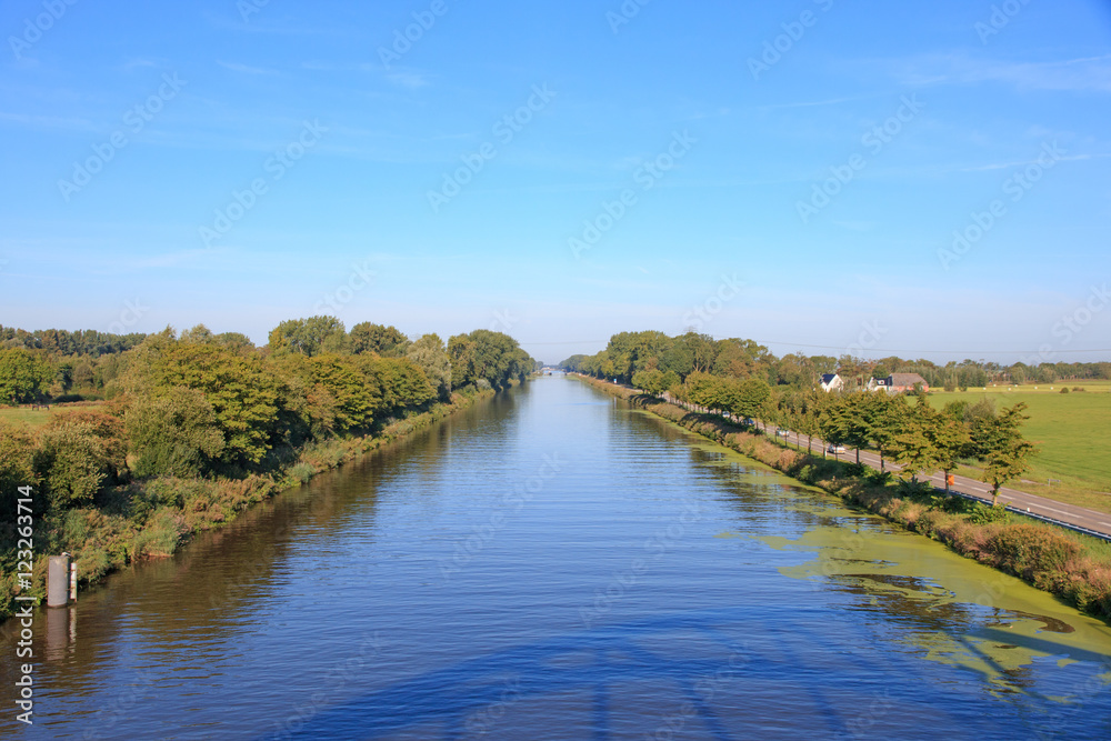 The straight Dutch 'Van Starkenborghkanaal' canal