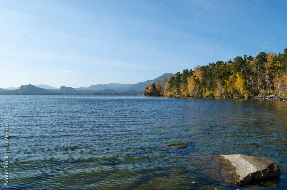 Autumn forest on the lake. Autumn forest on the lake.