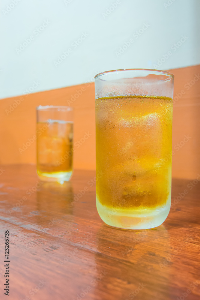 Glass of beer on the table Glass of beer on the table