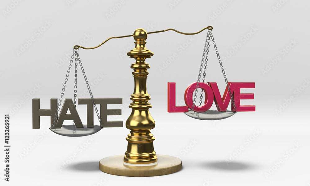 Illustrazione Stock Bilancia amore odio | Adobe Stock