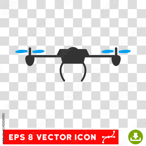 Vector Drone EPS vector pictogram. Illustration style is flat iconic bicolor blue and gray symbol on a transparent background.