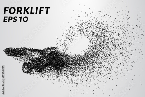 Telehandler of the particles. The telehandler consists of small circles. Vector illustration