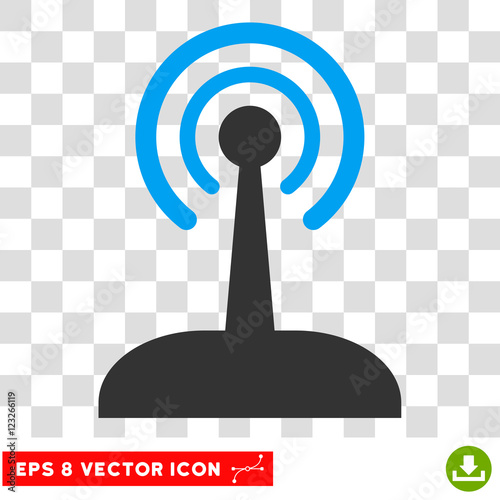 Vector Radio Control Joystick EPS vector pictograph. Illustration style is flat iconic bicolor blue and gray symbol on a transparent background.