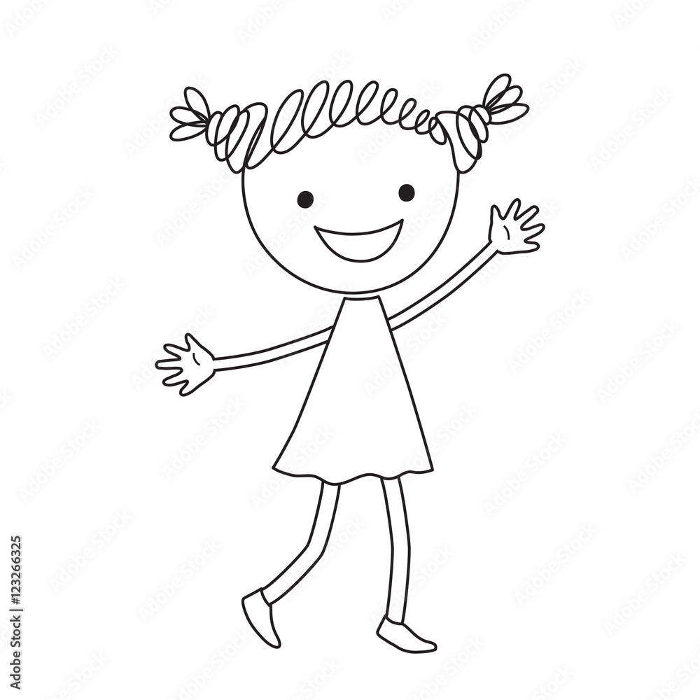 Girl in black color on white background Girl in black color on white background
