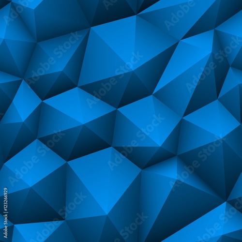 Blue triangle seamless low-poly background.