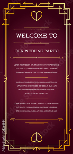 Great Quality Style Invitation in Art Deco or Nouveau Epoch 1920