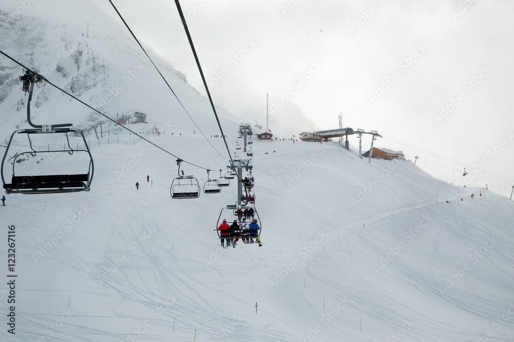 Skiing slopes from the lift