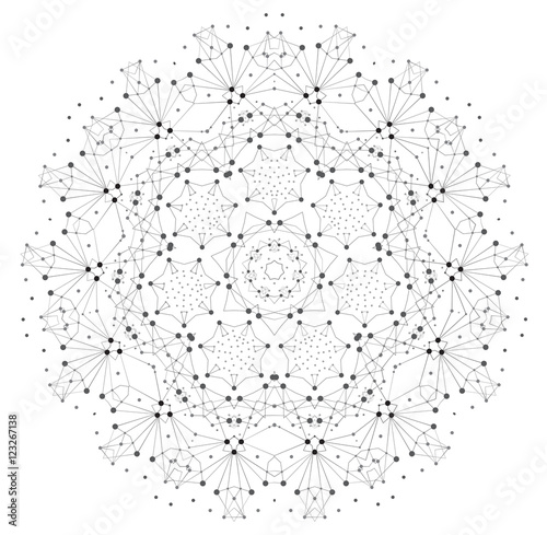 Vector Shape  Molecular Structure with Lines and Dots