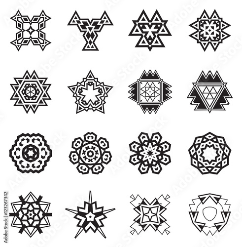 Abstract Geometric Elements, Pattern Ethnic Aztec or Maya Vector