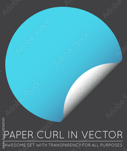Vector Sticker with Paper Curl with Shadow Isolated.