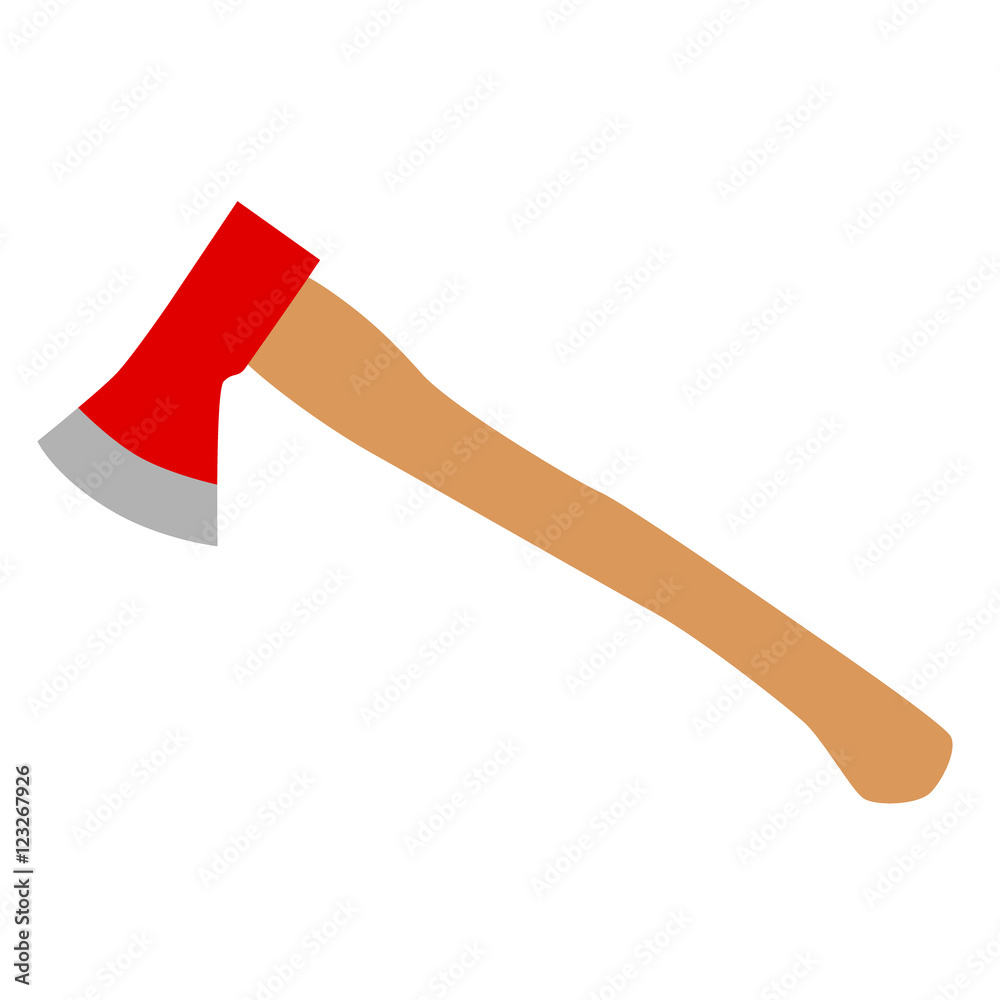 fireaxe red axe wooden vector illustration fireaxe red axe wooden vector illustration