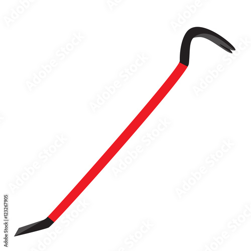 crowbar steeel red black tool vector illustration photo